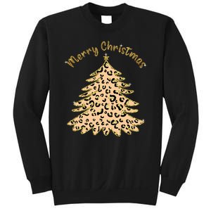 Merry Christmas Leopard Tree Holiday Sweatshirt