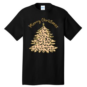 Merry Christmas Leopard Tree Holiday Tall T-Shirt