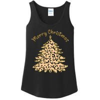 Merry Christmas Leopard Tree Holiday Ladies Essential Tank