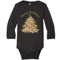 Merry Christmas Leopard Tree Holiday Baby Long Sleeve Bodysuit