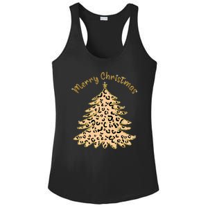 Merry Christmas Leopard Tree Holiday Ladies PosiCharge Competitor Racerback Tank