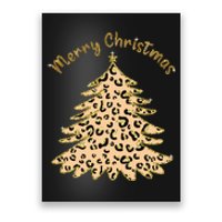 Merry Christmas Leopard Tree Holiday Poster