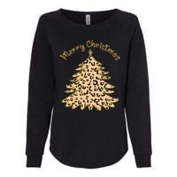 Merry Christmas Leopard Tree Holiday Womens California Wash Sweatshirt