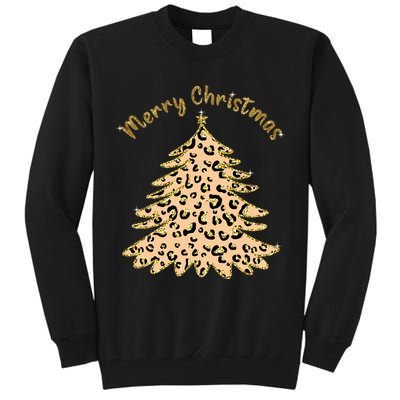 Merry Christmas Leopard Tree Holiday Tall Sweatshirt