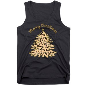 Merry Christmas Leopard Tree Holiday Tank Top