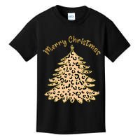Merry Christmas Leopard Tree Holiday Kids T-Shirt