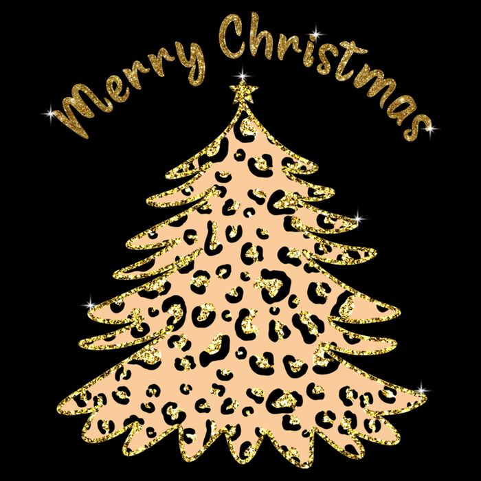 Merry Christmas Leopard Tree Holiday Kids T-Shirt