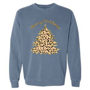 Merry Christmas Leopard Tree Holiday Garment-Dyed Sweatshirt