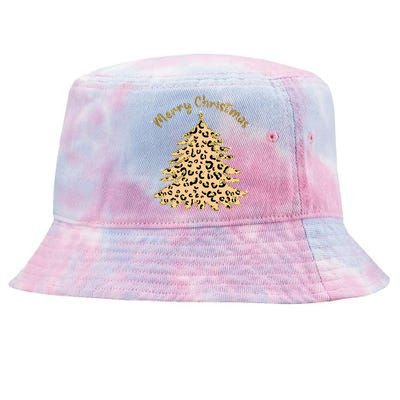 Merry Christmas Leopard Tree Holiday Tie-Dyed Bucket Hat