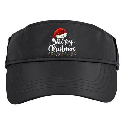 Merry Christmas Lights Red Santa Hat Xmas Family Adult Drive Performance Visor