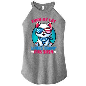 My Cat Loves Trump Cat Lover Kitten Owner President Trump Cool Gift Women's Perfect Tri Rocker Tank