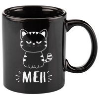 Meowy Cat Lovers Women Meh Cat Funny Cat 11oz C Handle Ceramic Mug