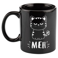 Meowy Cat Lovers Women Meh Cat Funny Cat 11oz C Handle Ceramic Mug