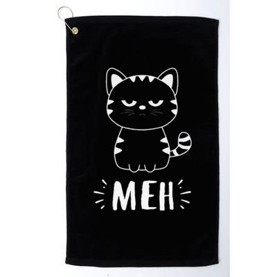 Meowy Cat Lovers Women Meh Cat Funny Cat Platinum Collection Golf Towel