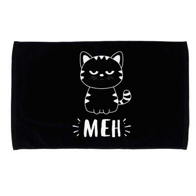 Meowy Cat Lovers Women Meh Cat Funny Cat Microfiber Hand Towel