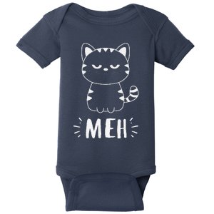 Meowy Cat Lovers Women Meh Cat Funny Cat Baby Bodysuit