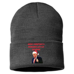 Merry Christmas Let's Go Brandon Trump Sustainable Knit Beanie