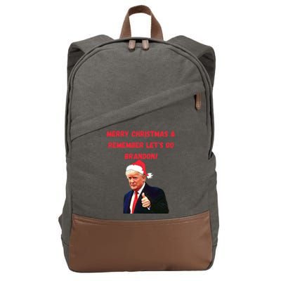 Merry Christmas Let's Go Brandon Trump Cotton Canvas Backpack