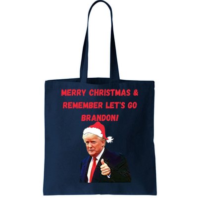 Merry Christmas Let's Go Brandon Trump Tote Bag