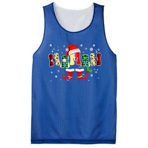 Mamaw Christmas Leopard Plaid Santa Costume Funny Family Gift Mesh Reversible Basketball Jersey Tank