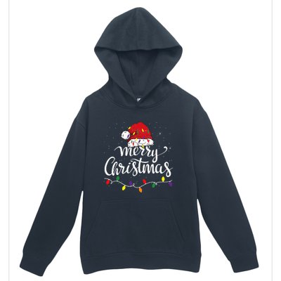 Merry Christmas Lights Red Santa Hat Xmas Family Urban Pullover Hoodie