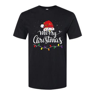 Merry Christmas Lights Red Santa Hat Xmas Family Softstyle CVC T-Shirt