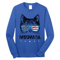 Meowica Cat Lover Kitty Us Flag Sunglasses Independence Day Gift Long Sleeve Shirt