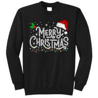 Merry Christmas Lights Red Santa Hat Xmas Family Sweatshirt