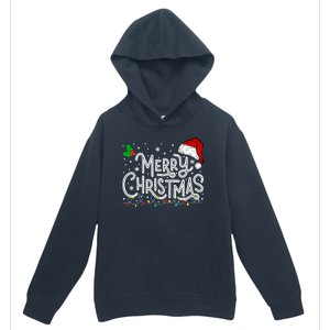 Merry Christmas Lights Red Santa Hat Xmas Family Urban Pullover Hoodie