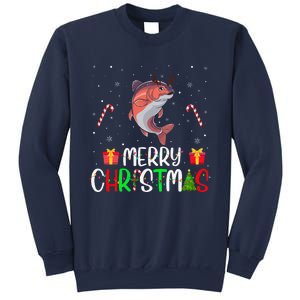 Merry Christmas Lights Salmon Reindeer Hat Xmas Pjs Sweatshirt