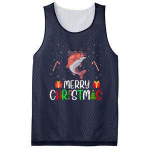 Merry Christmas Lights Salmon Reindeer Hat Xmas Pjs Mesh Reversible Basketball Jersey Tank