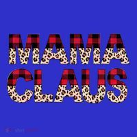 Mama Claus Leopard Gift Design Christmas Red Plaid Leopard Gift Baby Bodysuit