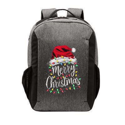 Merry Christmas Lights Red Santa Hat Xmas Family Women Vector Backpack