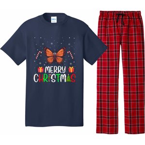 Merry Christmas Lights Butterfly Reindeer Hat Xmas Pjs Pajama Set