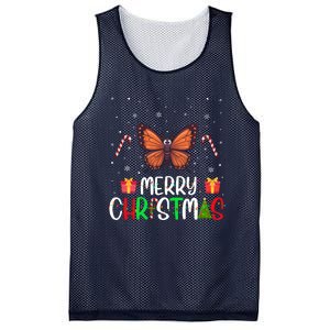 Merry Christmas Lights Butterfly Reindeer Hat Xmas Pjs Mesh Reversible Basketball Jersey Tank