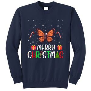 Merry Christmas Lights Butterfly Reindeer Hat Xmas Pjs Tall Sweatshirt