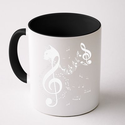 Music & Cats Lover Treble Clef Funny Cat Music Notes Mug