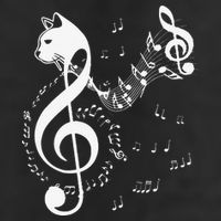 Music & Cats Lover Treble Clef Funny Cat Music Notes 11oz C Handle Ceramic Mug