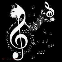 Music & Cats Lover Treble Clef Funny Cat Music Notes Womens T-Shirt