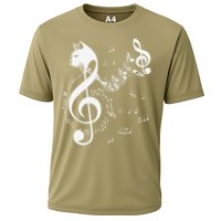 Music & Cats Lover Treble Clef Funny Cat Music Notes Cooling Performance Crew T-Shirt