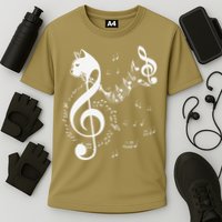 Music & Cats Lover Treble Clef Funny Cat Music Notes Cooling Performance Crew T-Shirt