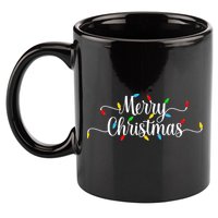 Merry Christmas Lights  11oz C Handle Ceramic Mug