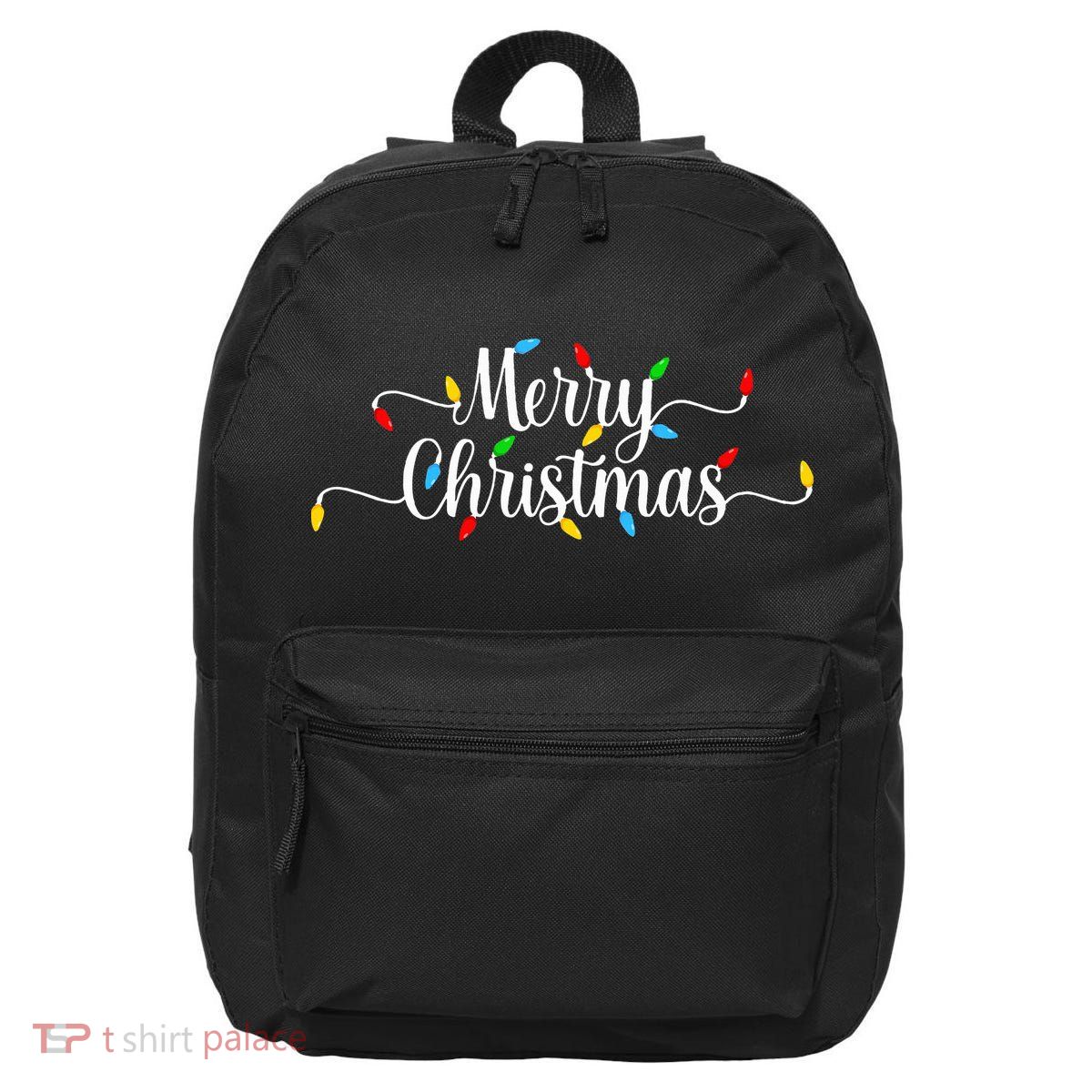 Merry Christmas Lights  16 in Basic Backpack