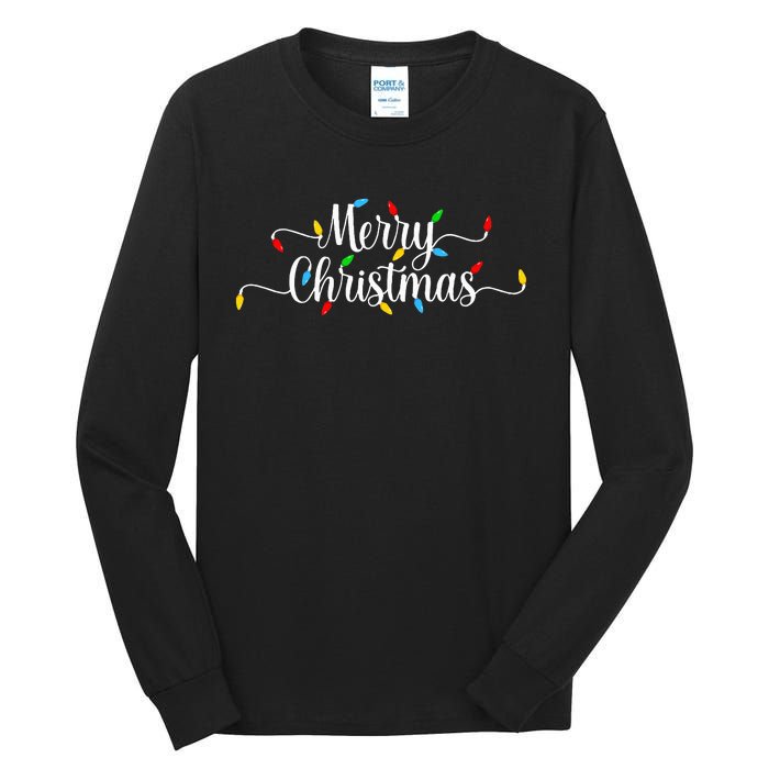 Merry Christmas Lights  Tall Long Sleeve T-Shirt