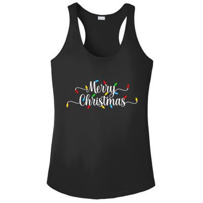 Merry Christmas Lights  Ladies PosiCharge Competitor Racerback Tank