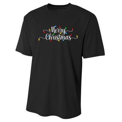 Merry Christmas Lights  Performance Sprint T-Shirt