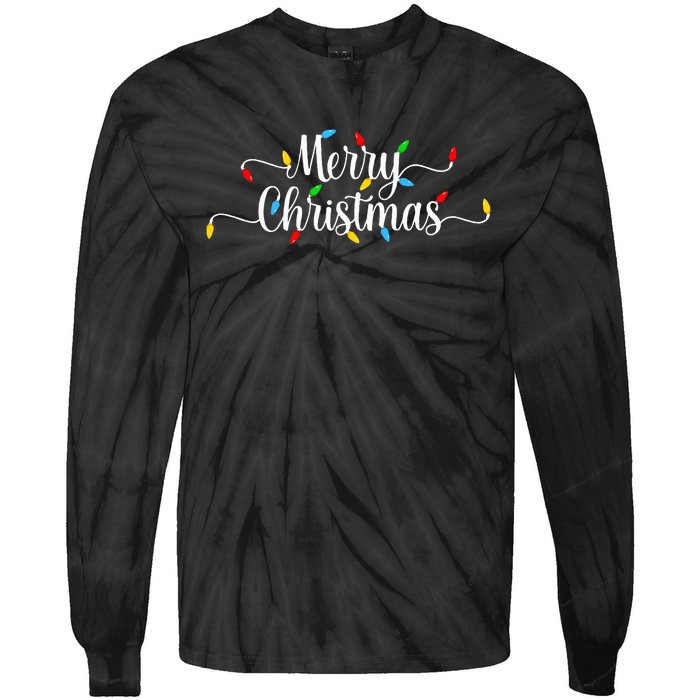 Merry Christmas Lights  Tie-Dye Long Sleeve Shirt