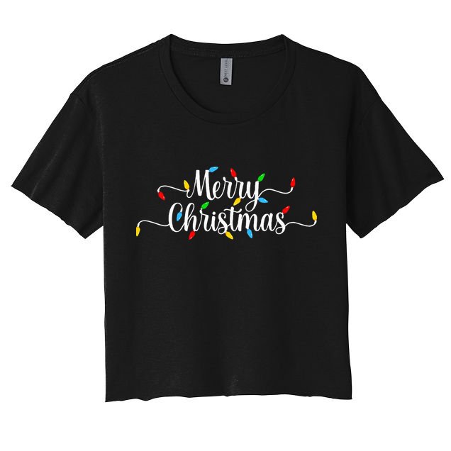 Merry Christmas Lights  Crop Top