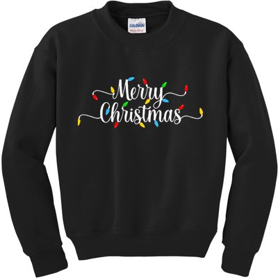 Merry Christmas Lights  Kids Sweatshirt