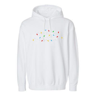 Merry Christmas Lights  Garment-Dyed Fleece Hoodie